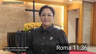 Download Lagu RH Jumat, 28 November 2025▫️Roma 11:36▫️pdtrs MP3