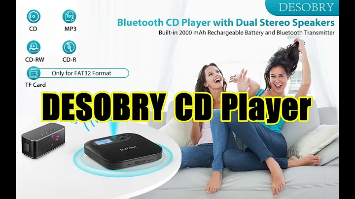 DESOBRY Bluetooth CD Player with Speakers