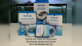 Top Fin Air-4000 Air Pump and Accessories Unbox and Install New Air Bubbles Set Up