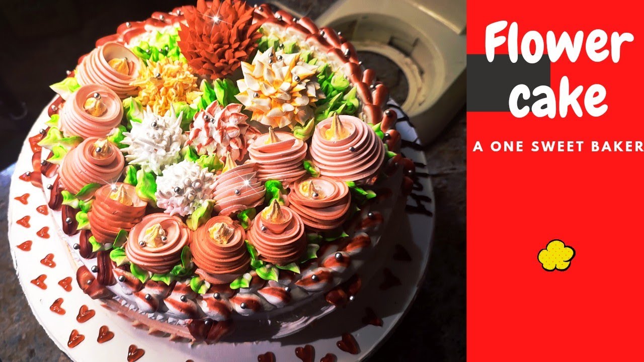 flower cake decorations idea/so sweet/wipp cream cake/ simple and easy