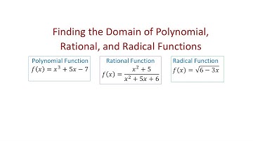 Finding the Domain of Polynomial, Rational, and Radical Functions