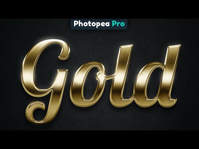 How to Make Gold Text in Photopea  -  Realistic Results! class=
