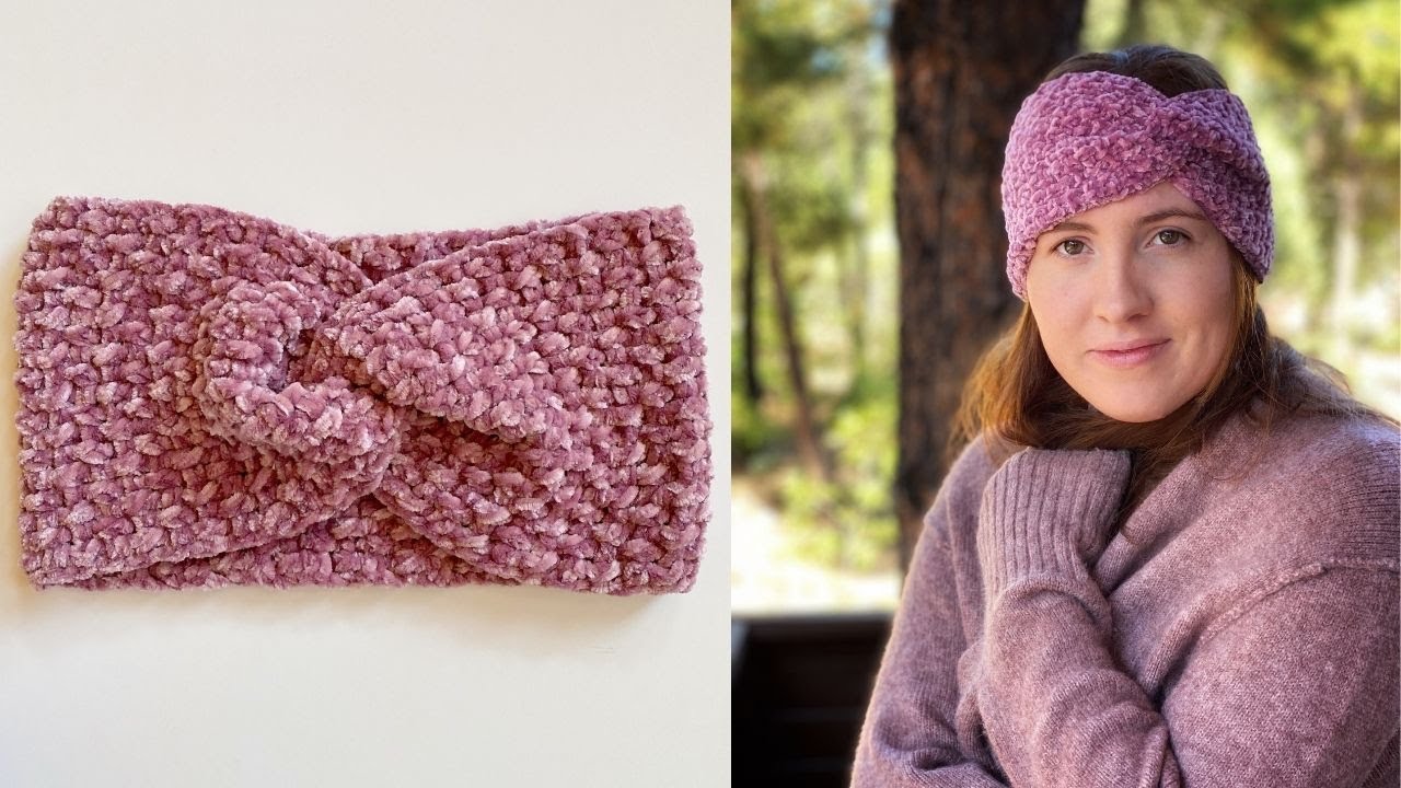 Crochet Mini-Basketweave Vevet Twist Headband