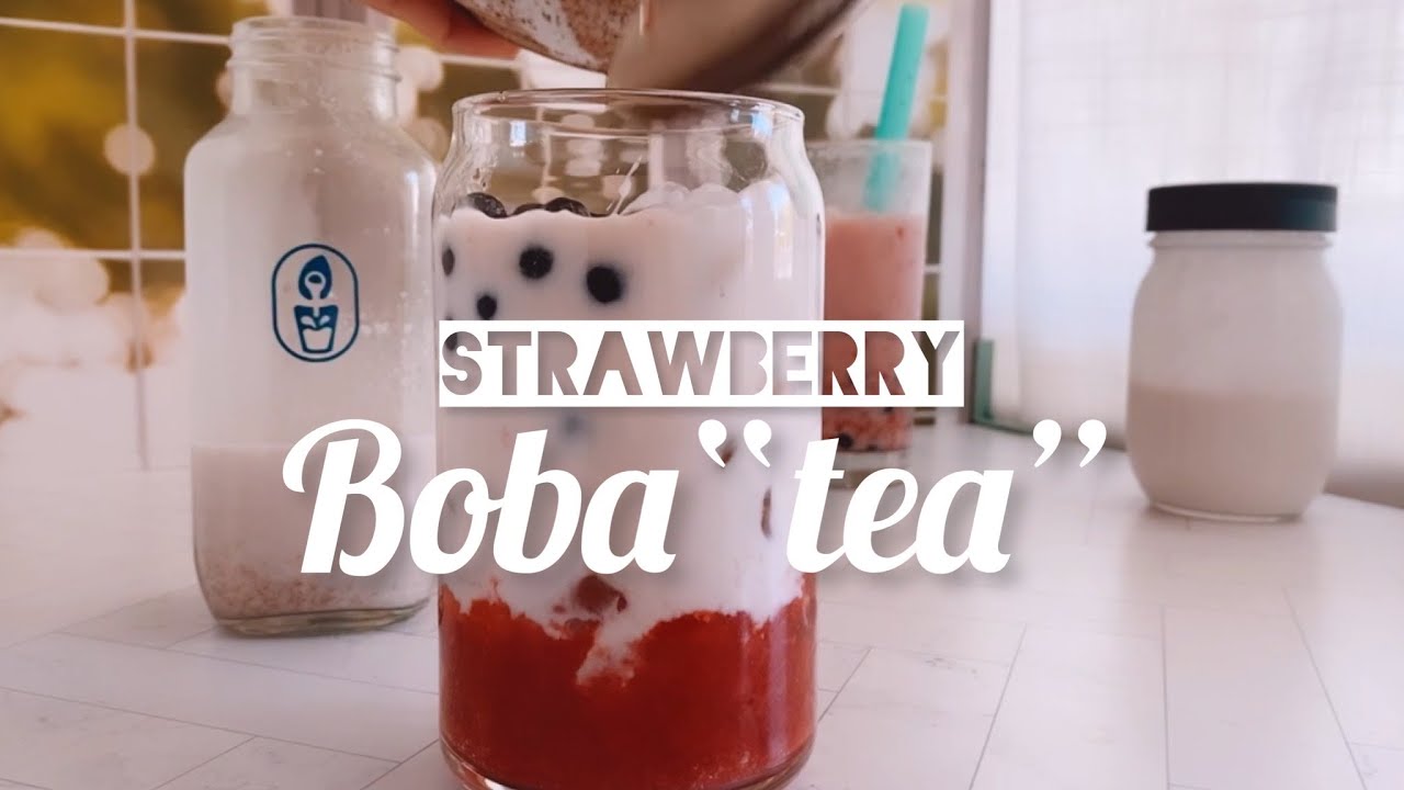 Strawberry Boba Milk Bubble Tea Without Tea YouTube Strawberry Boba Milk Bubble Tea Without Tea YouTube