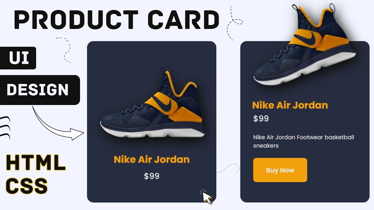 How to Create Product Card UI Design Using HTML and CSS - YouTube