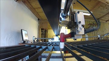 Testrun of homemade cnc plasmacutter