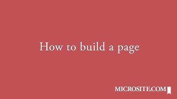 Microsite.com How to Build a Page