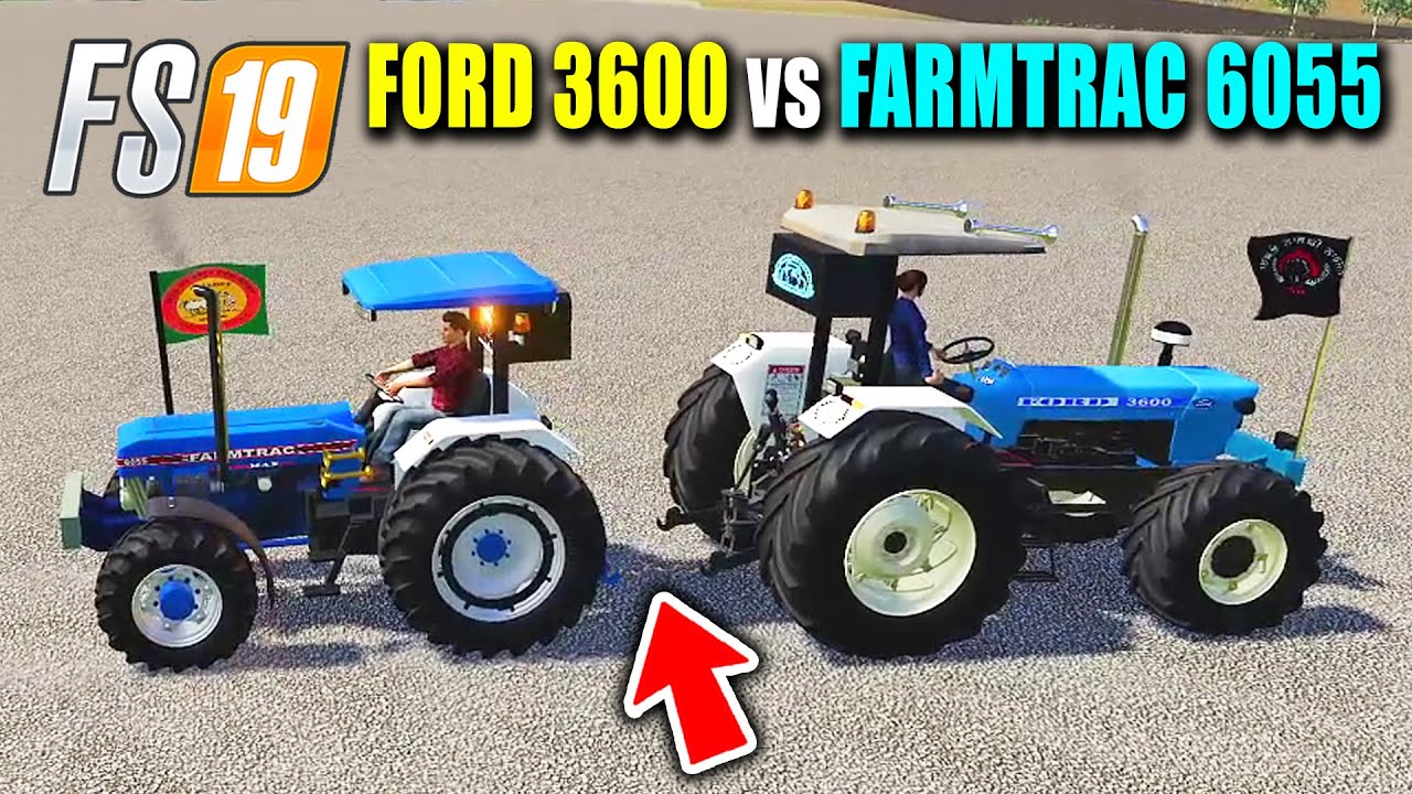 Ford 3600 vs Farmtrac 6055 Tractor Tochan - FS19