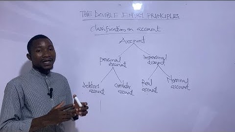 THE DOUBLE ENTRY PRINCIPLES. ( PART 1  ).