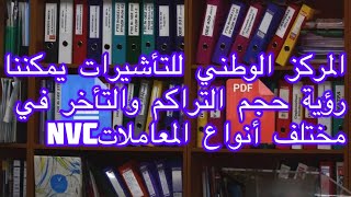 ‎المركز الوطني للتأشيرات يمكننا رؤية حجم التراكمnvc والتأخر في مختلف أنواع المعاملات