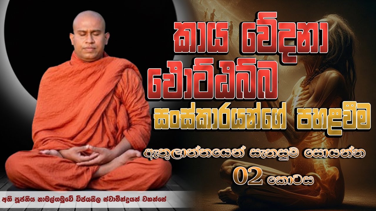 කාය,වේදනා, පොට්ඨබ්බ සංස්කාරයන්ගේ පහළවීම│ Ven. Namalgamuwe Wijayaseela Thero │ Dharma deshana