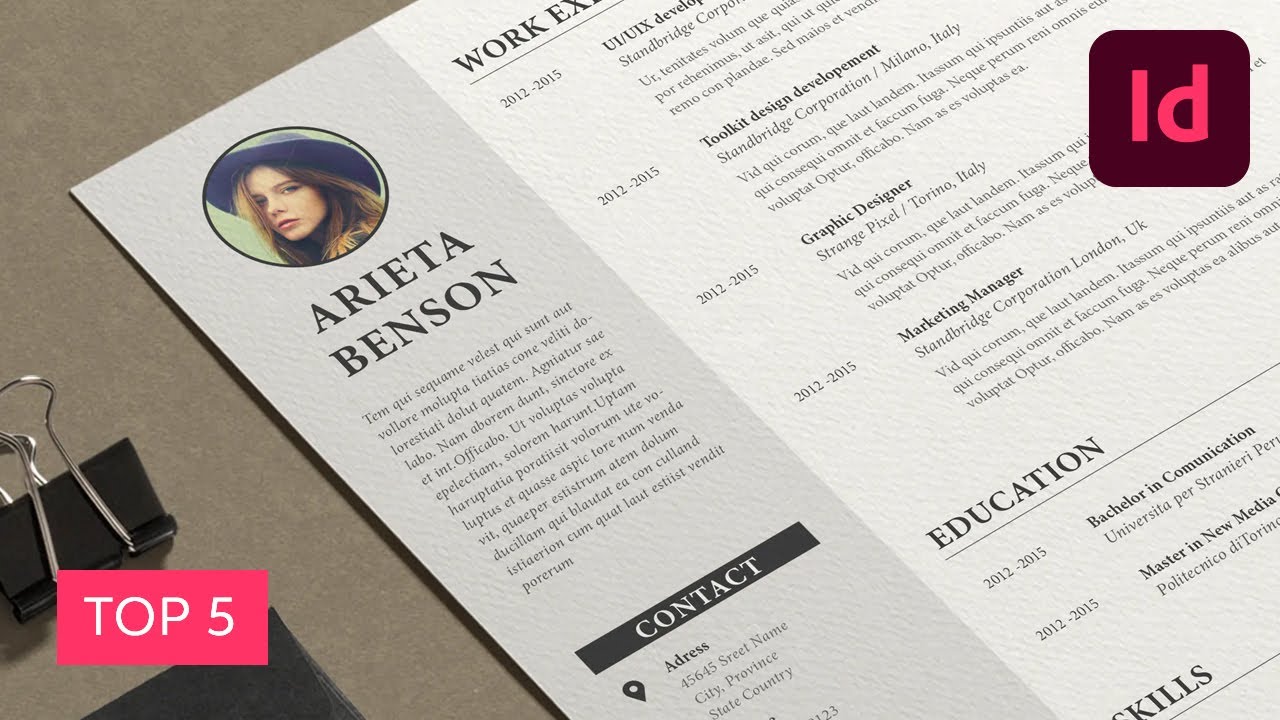 Top 5 Premium InDesign Resume Templates YouTube