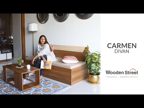 Carmen Divan With Backrest [Divan Sofa Design 2023 ] Wooden Street