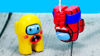 Among Us Adventure Time: Get In Spider-man Into the Spider-Verse | Stop Motion Cooking