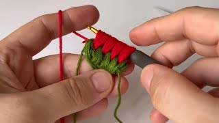 Kolay Tığ işi Çilek Anahtarlık Yapımı 🍓 Crochet Strawberry Keychain / Anahtarlık Örgü Modelleri