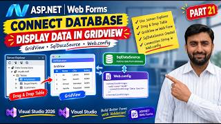 Displaying, Updating and Deleting Data using GridView Control | GridView, SqlDataSource | Part 21