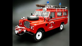 Land Rover Fire Truck Cornwall Fire Brigade 1/24 Scale Model Kit Build How To Assemble Paint Detail