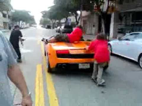 Crazy drunk guy lets skater drive his 300k lamborghini in wpb