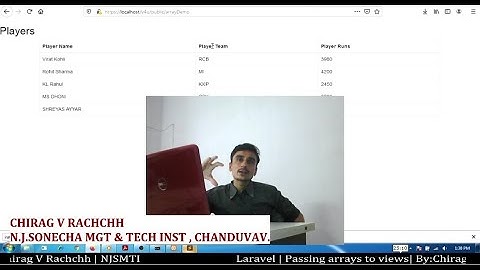 LARAVEL | Passing array to view | Reading Array in view | Arrays | Array in Blade page