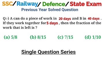 A can do a piece of work in 20 days and B in 40 days. If they work together for 5 days, then the