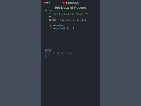 Basics of Lists in Python | Day 21 | 100 Days of Python ...