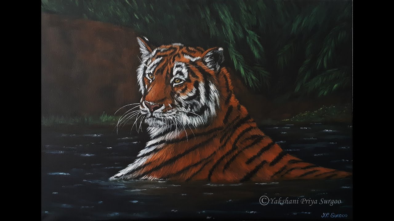 Tiger Acrylic Painting