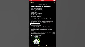 Pantech Breakout Hard Reset