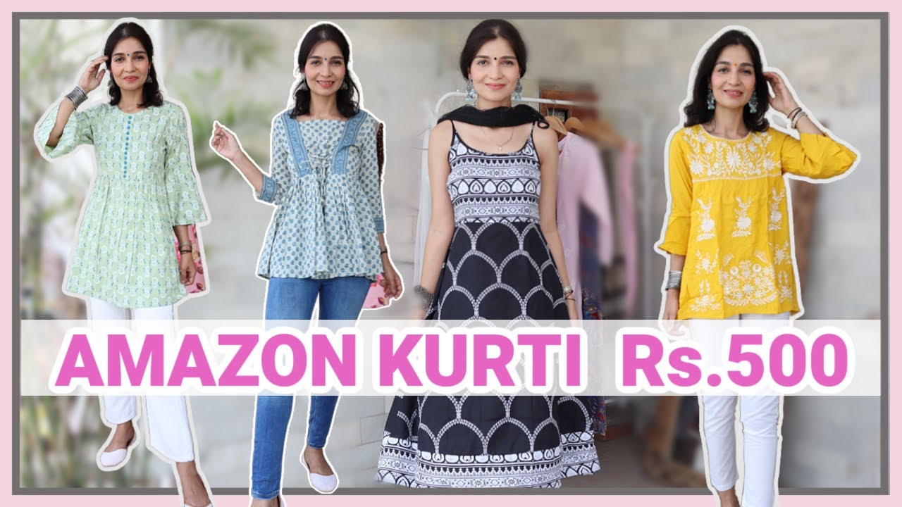 Amazon Short Kurtis Haul *Under 500* Short Kurtis Style Ideas |  College&Office Wear | Devyani Kale - YouTube