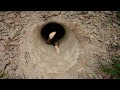 Man Living Off Grid Build The Most Secret Deep Hole Tunnel Slide Underground House and Pool Park