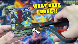 Did I just RIP THE RAREST SHINY CHARIZARD CARD in this Pokemon Save it or Rip it Challenge?!