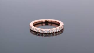 Wide Classic Half Diamond Pave Band (Rose Gold) - F4427