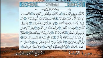 القارئ الشيخ ثامر الزير سورة القيامة