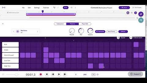Creating a Sequenced Drum Beat in Soundtrap
