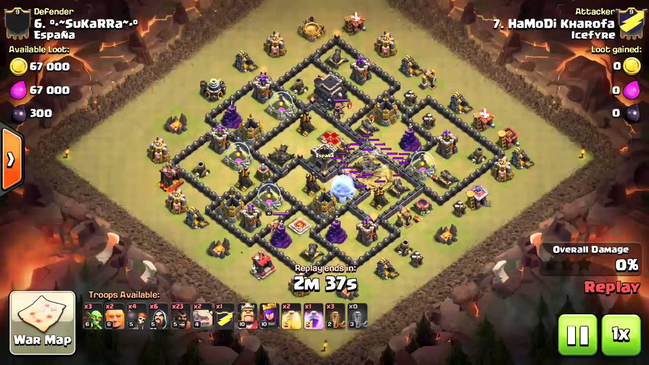 Icefyre  36  3 stars from th9 Internet public war base  the Triton  using Surgical GoHo strategy