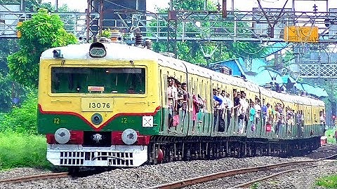 Crowded Barddhaman-Howrah EMU Local Train Accelerating Fast after Departing Bally | Eastern Railway