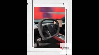 Tesla Model 3 & Y Juniper Yoke Steering Wheel Nappa White/Black Cybertruck Style