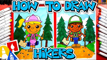 How To Draw A Person Hiking (Backpacking) - #CampYouTube Draw #WithMe