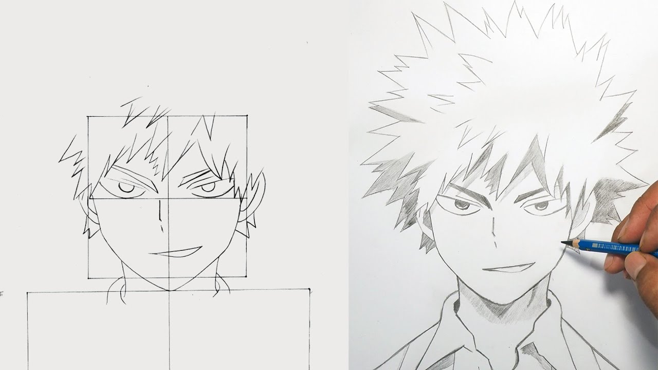 bakugou katsuki drawing, my hero academia, how to draw bakugou, how ...