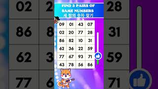 ⚡ Snap Hunt: Can You Spot the 3 Number Pairs? 스냅 헌트! 숫자 3쌍을 한순간에 잡아라! screenshot 5