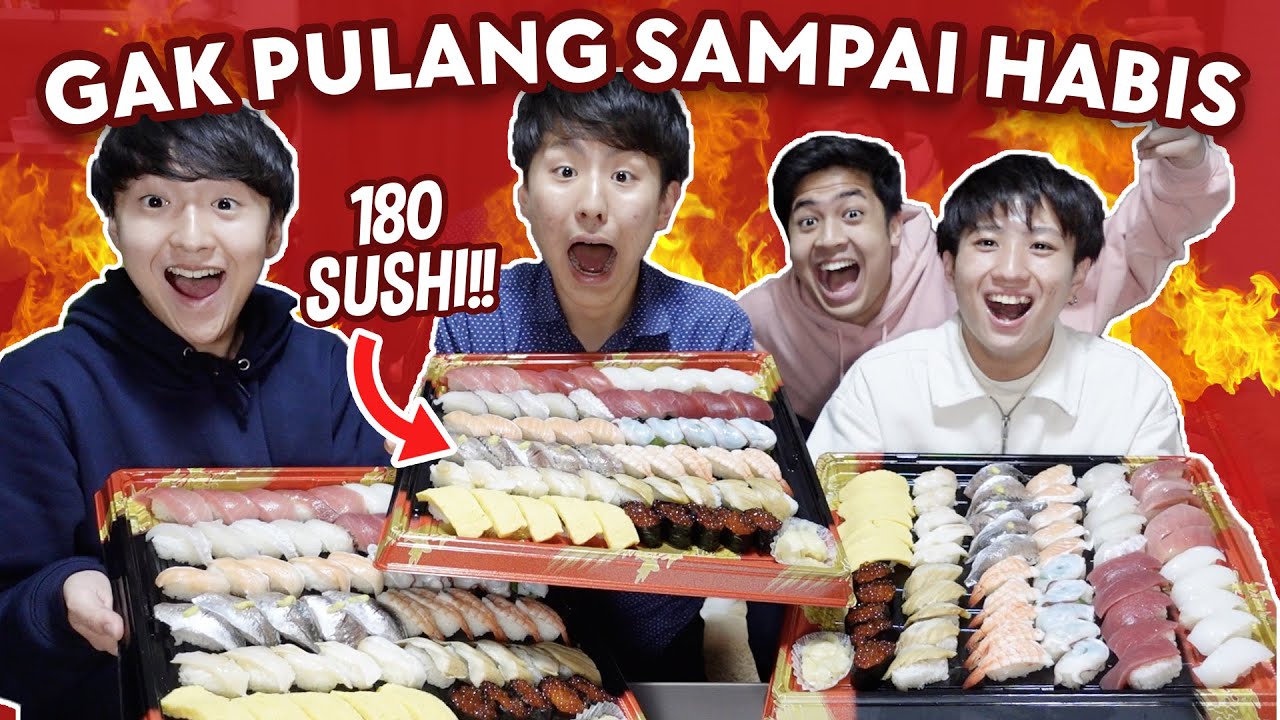 Jerome Polin dan Waseda Boys Habiskan Sushi Enak Sampai 180 Pieces!