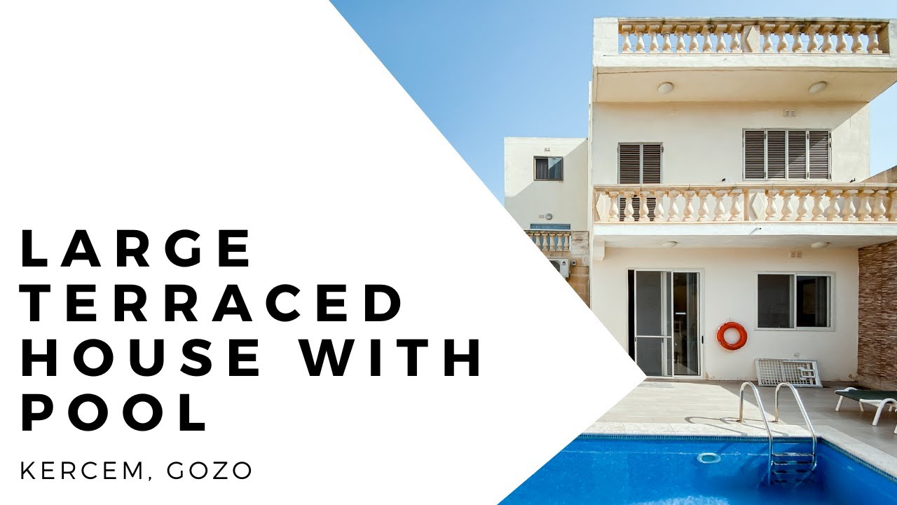 Curbsy Property Tour Malta | Large Terraced House with Pool in Kercem, Gozo for Sale