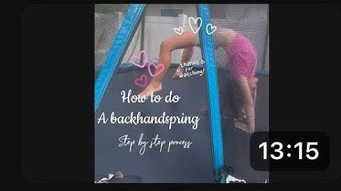 How to do a backhand spring 