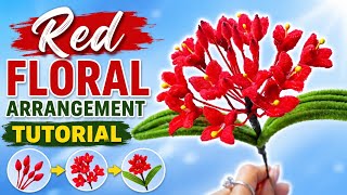 DIY Pipe Cleaner Flowers | Red Floral Arrangement Tutorial