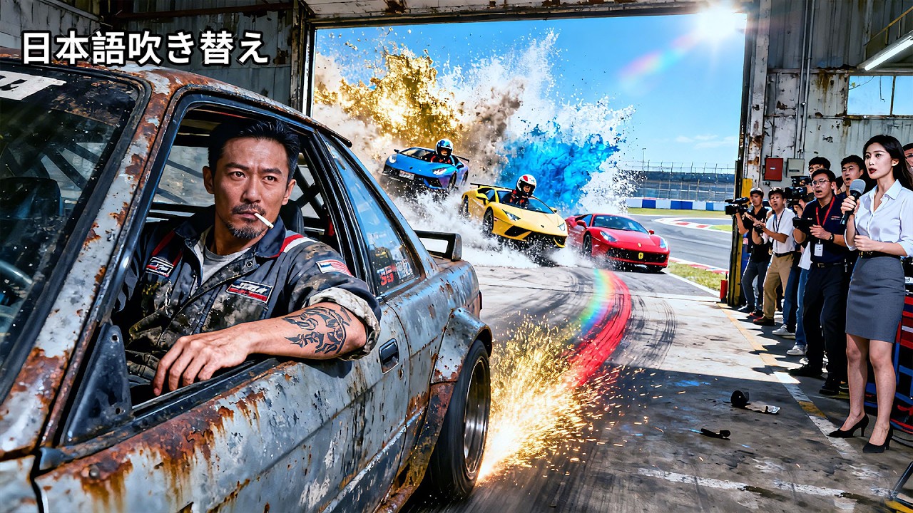 【日本語吹き替え】廃車工場の洗車おじさん、実は伝説のレーシングドライバーだった！スクラップの中から蘇った“鉄の獣”が、最新マシンを喰らい尽くす！ 