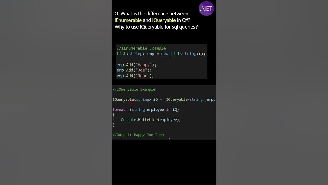Difference between IEnumerable and IQueryable in C# ? Why to use ...