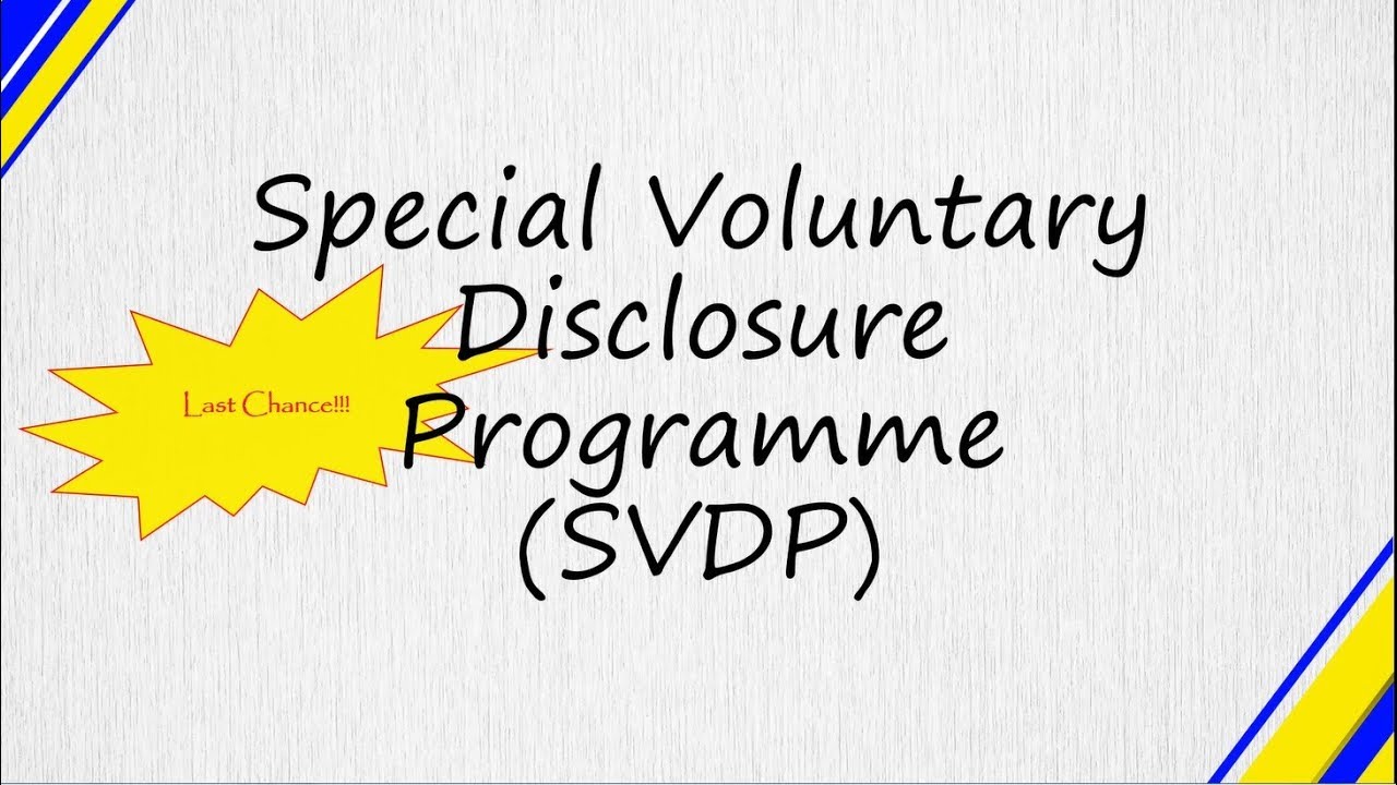 Special Voluntary Disclosure Program - YouTube