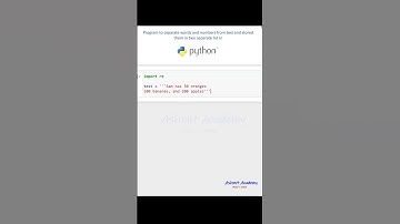 Program to separate words and numbers from text and stored them in two separate list in python