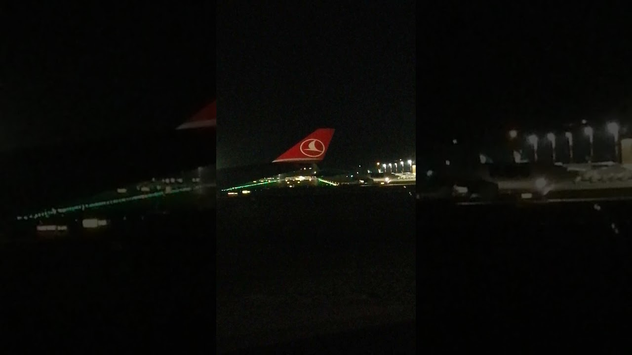 الاقلاع من مطار اسطنبول الجديد ليلا من أكبر مطارات العالم Takeoff from Istanbul  New Airport Turkey - YouTube