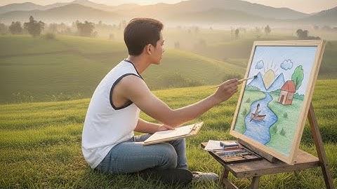 CÁCH VẼ TRANH PHONG CẢNH | how to draw scenery #vetranh #drawing #vetranhphongcanh