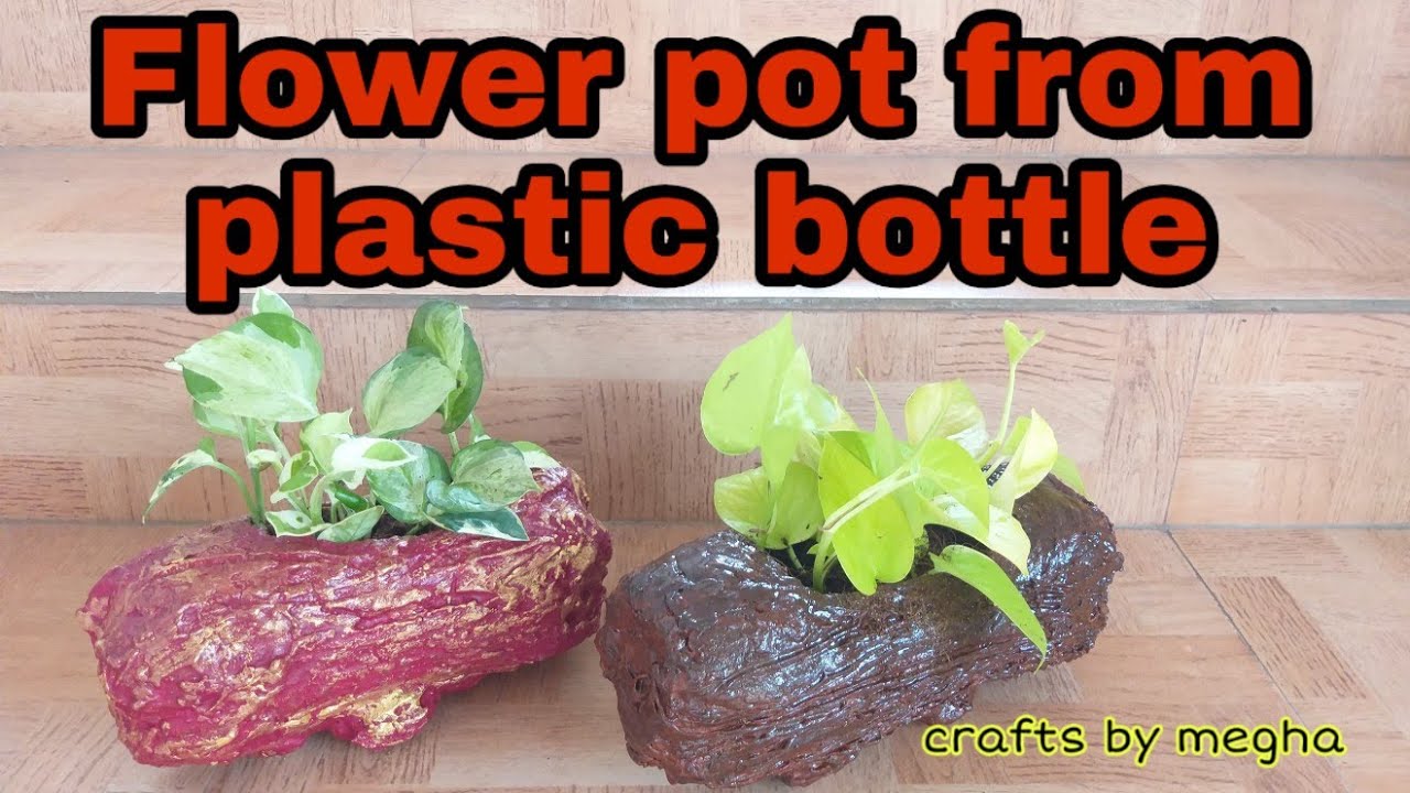 Plastic bottle craft /plastic bottle flower pot/ceramic powder craft